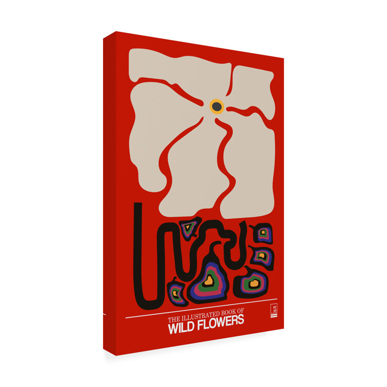 Trinx The Illustrated Book Of Wild Flowers Vol.1 Rainbow Red On Canvas